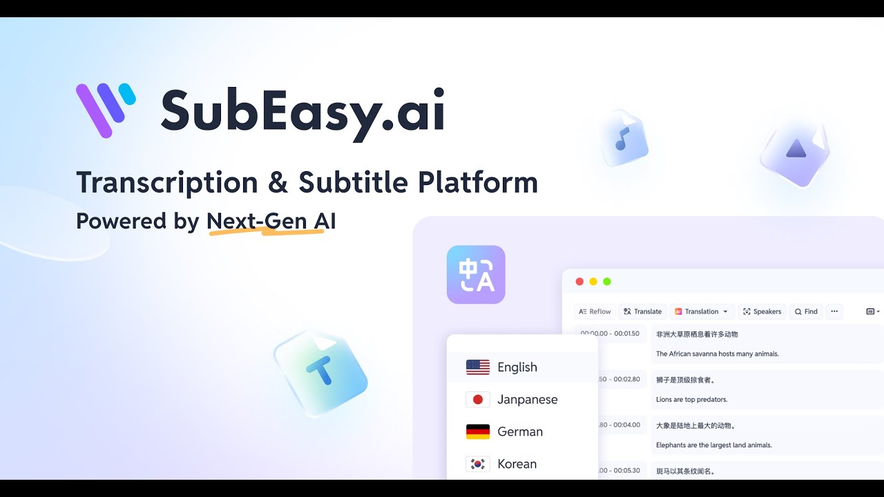 SubEasy AI Transcription & Translation Demo: Boost Your Video Accessibility