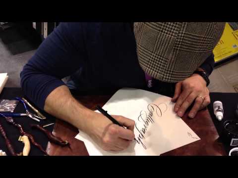 Master Penman Jake Weidmann demoing Pigma Professional Brush Pens
