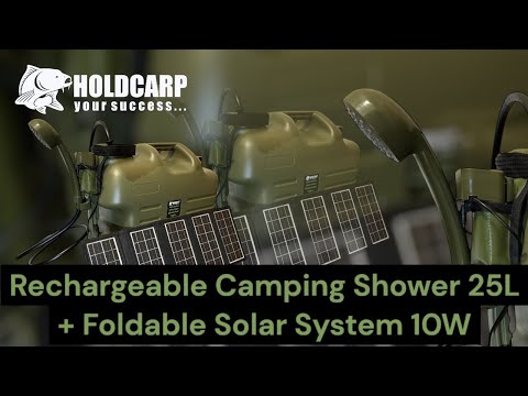 HOLDCARP - Kanister so sprchou Rechargeable Camping Shower 25 l + Solar 10W