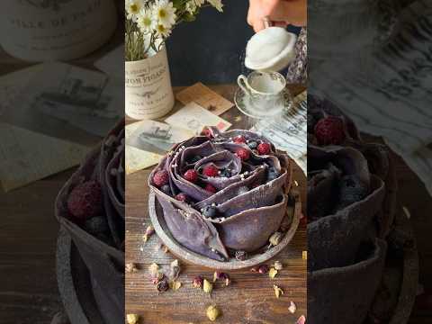 Puple Crepe Rose Cake