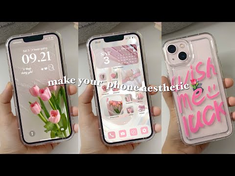 iOS16 Aesthetic Pink Home Screen Customization🌷 | cute wallpaper, widget and icon app