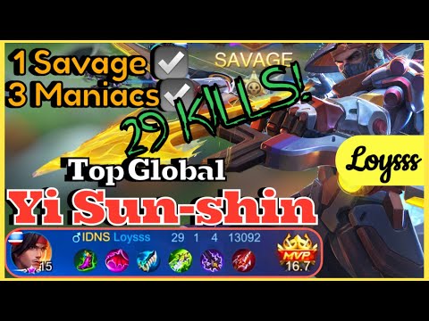 29 KILLS SAVAGE + 3 MANIACS! THE GREATEST YSS GAMEPLAY YOU WILL EVER SEE | PRO PLAYER Loysss | MLBB