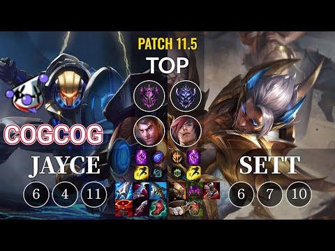 RJ Cogcog Jayce vs Sett Top - KR Patch 11.5