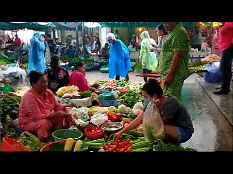 Morning Market In The Rainy Day - Wet Market At Boeung Trabaek Market
