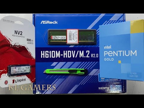 intel Pentium GOLD G7400 ASRock H610M HDV M.2 R2.0 Kingston NV2 SSD Desktop PC Build