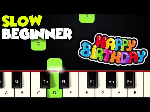 Happy Birthday | SLOW BEGINNER PIANO TUTORIAL + SHEET MUSIC by Betacustic
