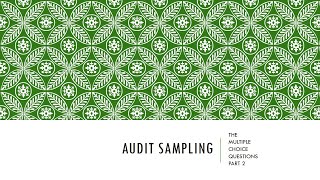 Audit Sampling MCQ Part 2