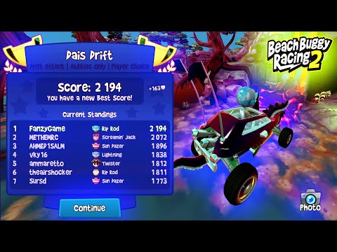 New Dais Drift - 1st🥇place 2194 - El Zipo + Rip Rod only 6 Drift - Beach Buggy Racing 2