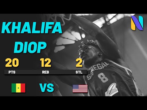 Khalifa Diop 20 PTS 12 REBS 2 STLS vs USA | FIBA U19 Basketball World Cup Latvia