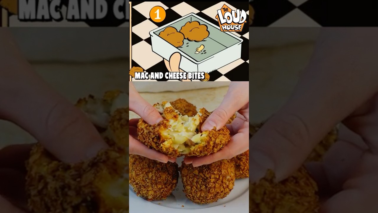 Mac and Cheese Bites From The Loud House 🏠🧀 #food #cooking #theloudhouse #nickelodeon #macandcheese