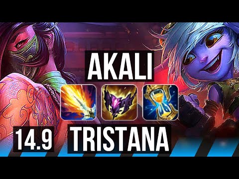 AKALI vs TRISTANA (MID) | 6 solo kills, 1600+ games | EUW Grandmaster | 14.9