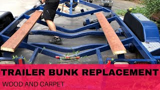 Boat Trailer Bunk replacement - DIY (wood and carpet) in 4K