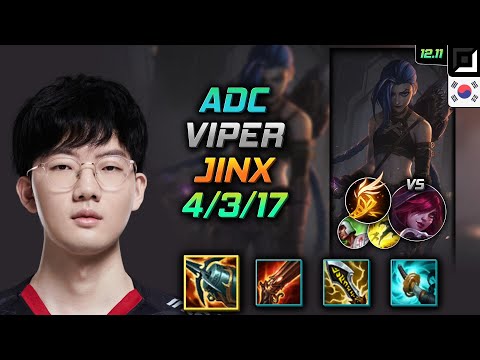 바이퍼 원딜 징크스 크라켄 기발 - Viper Jinx Adc vs Xayah - 롤 KR 12.11