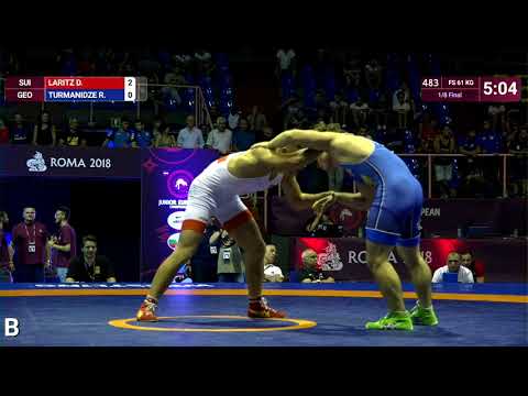 1/8 FS - 61 kg: D. LARITZ (SUI) v. R. TURMANIDZE (GEO)