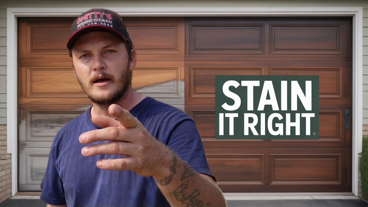How I Powerwashed & Stained a Wooden Garage Door – DIY Step-by-Step