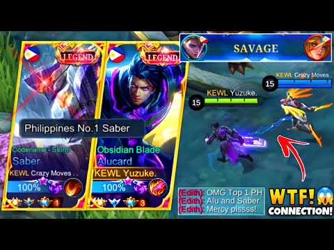 Yuzuke Meets Top 1 Philippines Saber in Rank Game | Top 1 Global Alucard & Saber Insane Connection!🔥