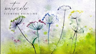 Easy Watercolor Dandelion Painting with a few simple techniques | step -by -step for beginners"