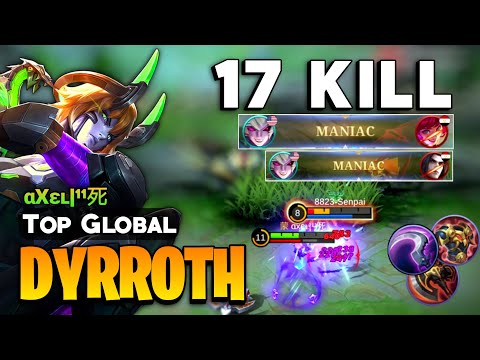 2X MANIAC! Jungle Dyrroth Best Build 2022 [ Top Global Dyrroth Gameplay ] αxɛʟ|¹¹死 - Mobile Legends