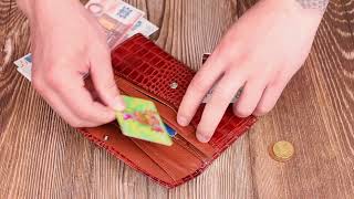 Жіноче портмоне з лакованої натуральної шкіри з тисненням під крокодила Canpellini 21704 коричневе