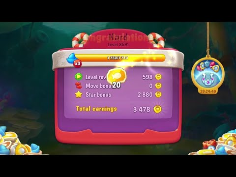@Fishdom Win Strikes Special Level Level 8580 Challenge - Hard Level 8591, Got 20 Gold Coins 🪙