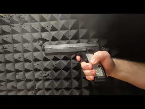 ASG CZ TS 2 airsoft pistol. Range test Slo mo.