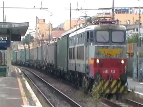 E655.550 in partenza col TC 57106 Pomezia - Rivalta Scrivia