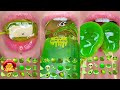 Satisfying ASMR Eating Green Food Emoji Challenge