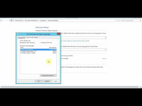 Set key combination to switch between languages in Windows
