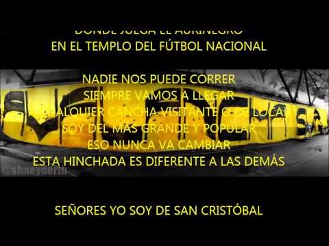"Señores yo soy de San Cristóbal" Barra: Avalancha Sur &bull; Club: Deportivo Táchira &bull; País: Venezuela