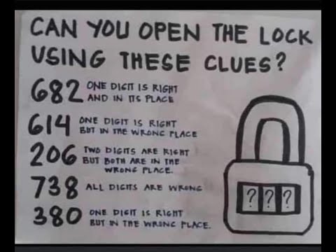 How to solve the combination lock number puzzle