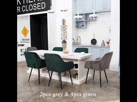 chaise Futurefurniture.® lot de 2 chaises de salle à manger, chaise de salle à manger chaises de salle à manger, velours, vert