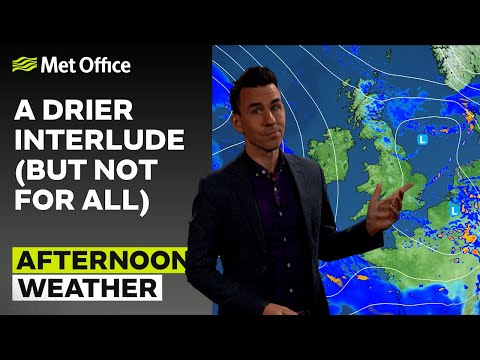 25/10/23 – Turning drier in the South – Afternoon Weather Forecast UK – Met Office Weather