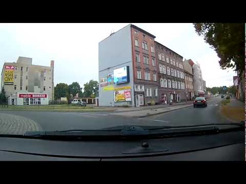 Żagań przejazd ulicami od Kożuchowskiej do Lotników Alianckich