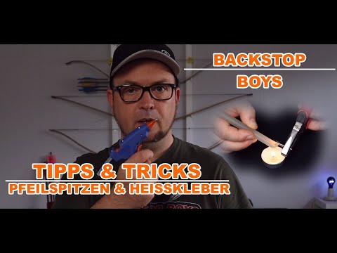 Wie kann man Pfeilspitzen mit Heißkleber in Carbonschäfte einkleben?