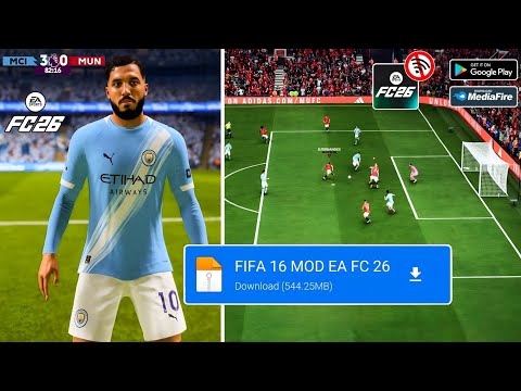 Update! FIFA 16 MOD FC 26 Android Offline | Career Mode FULL FACES & KITS New Update Transfer 25/26