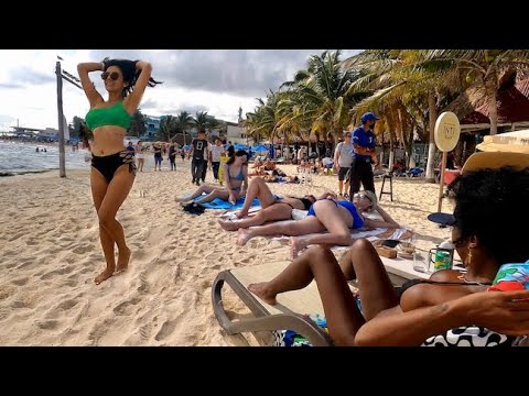 Caribbean Beach Walk Tour // Riviera Maya Mexico December 2021 NO LOCKDOWN