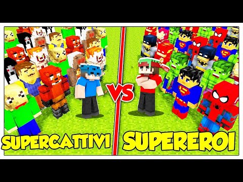 ESERCITO SUPEREROI🦸‍♂️ vs ESERCITO SUPERCATTIVI👿 su MINECRAFT!