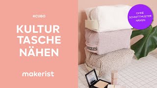 Kulturtasche Cubo ohne Schnittmuster nähen// makerist easy DIY