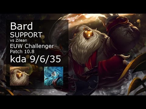 Bard vs Zilean Support - EUW Challenger 9/6/35 Patch 10.8 Gameplay