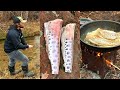 Mountain Stream Catch Cook By Guest Host Bassntroutfishing Firebox Stove Coked Breakfast Trout