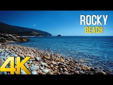 4K 10 hour  Ocean waves on a pebble beach for relaxation, meditation yoga and sleep