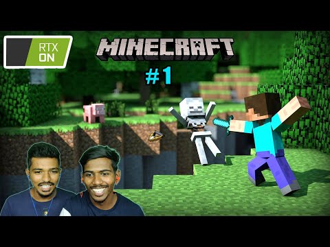 Day 1 in Minecraft - RTX ON 😍🔥 | Mining IRON ,Granite and More.. | Minecraft Tamil