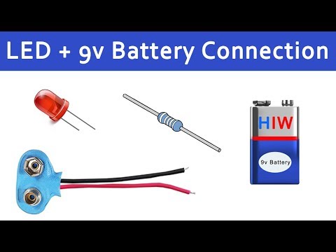 How to connect LED with 9v battery - Resistor, LED, 9v battery connection tutorial