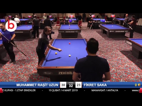 MUHAMMET RAŞİT UZUN & FİKRET SAKA Bilardo Maçı - 2019 TÜRKİYE KUPASI 1. ETAP ERKEKLER-3.TUR