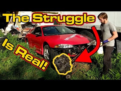 Eclipse GSX Transmission Install - AWD DSM Trans, Floor Jack, No Lift!