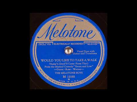 The Melotone Boys - Would You Like to Take a Walk (1931)