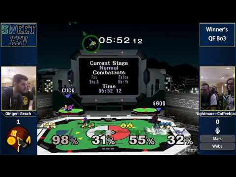 SWEET 25 - Ginger + Beach vs Nightmare + Coffeeblack - SSBM Doubles WQF
