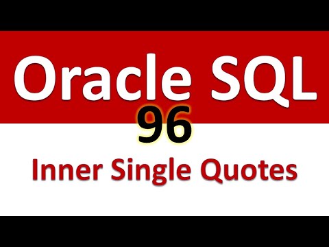 Oracle SQL Developer Tutorial For Beginners  96   Exception for Inner Single Quotes