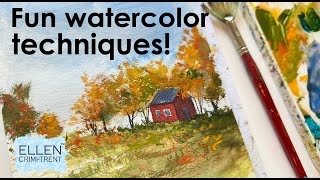 watercolor techniques using this acrylic brush!