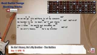 He Ain't Heavy, He's My Brother - The Hollies Guitar Backing Track with scale, chords and lyrics